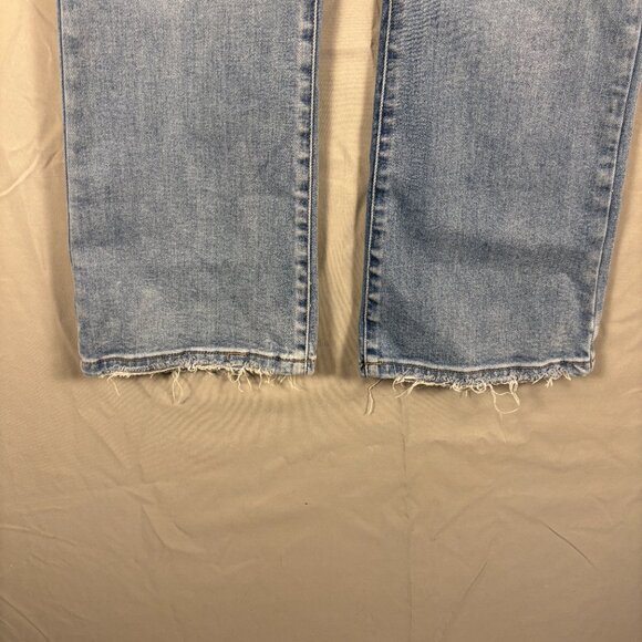 KanCan Mid Rise Bootcut Jeans Women’s Double Button Frayed Hem Denim - Picture 2 of 13